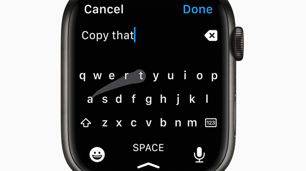 Apple Watch Series 7 QWERTY keyboard