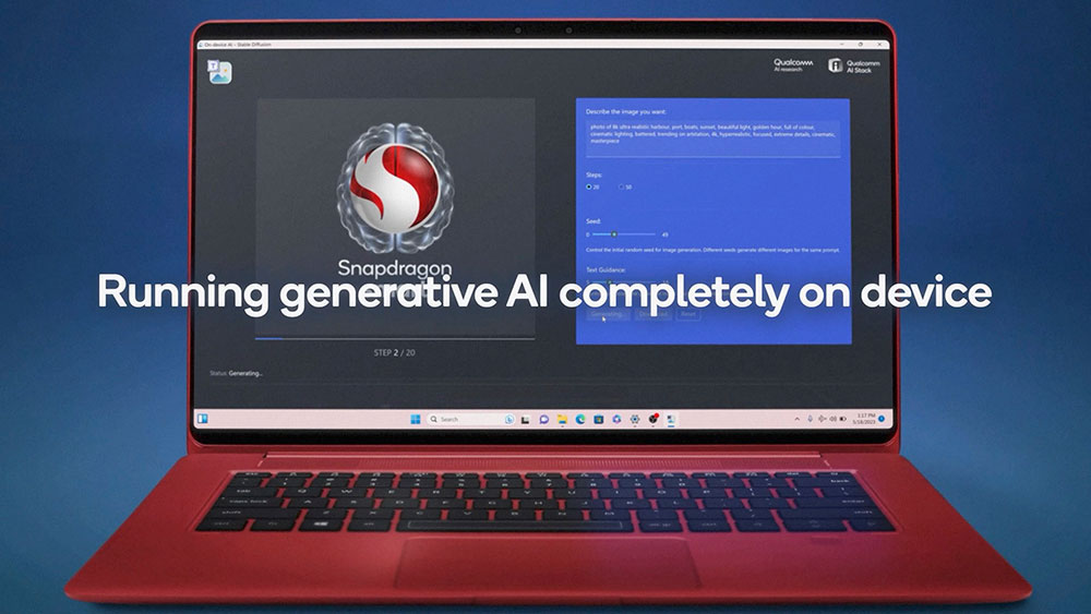 Qualcomm Snapdragon running genreative AI completey on a device
